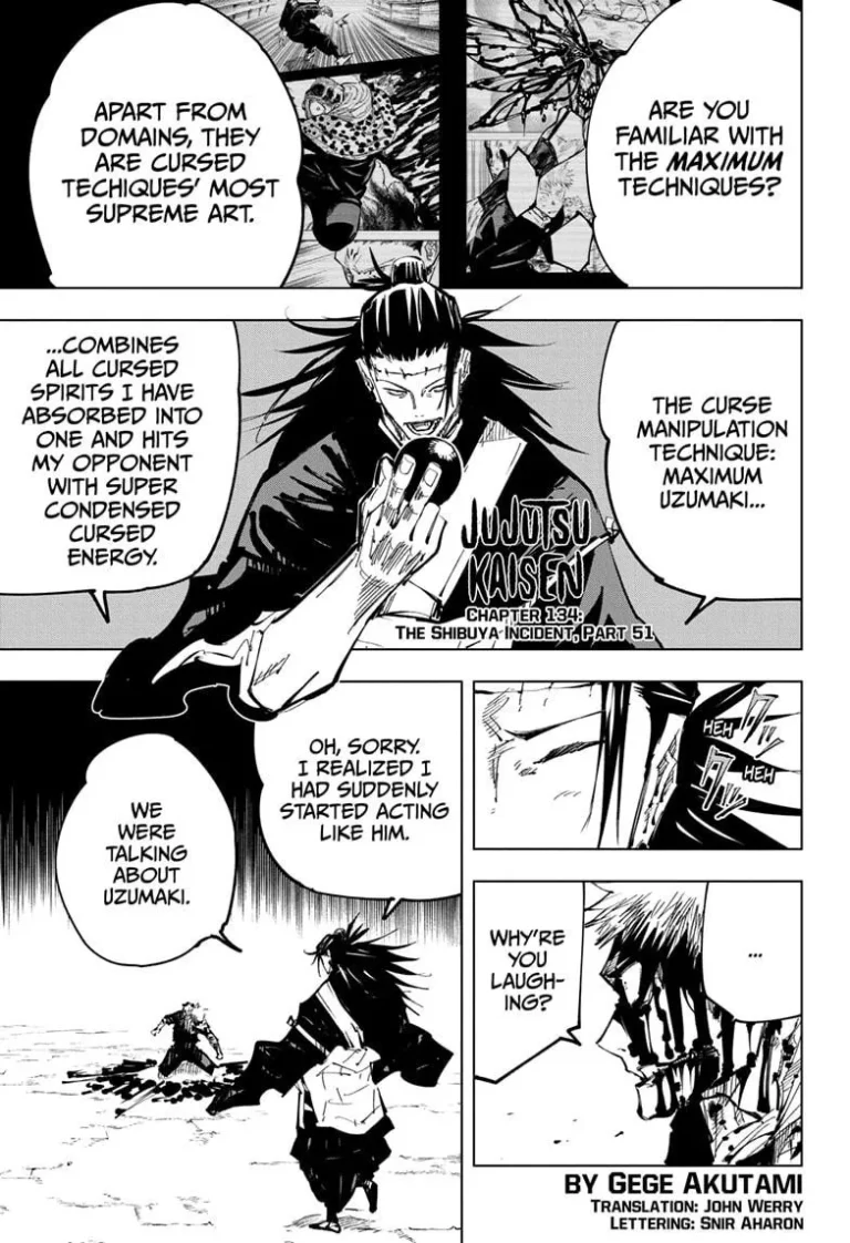 Jujutsu Kaisen Manga Chapter 134